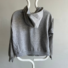 1980s Blank Gray Zip Up Hoodie