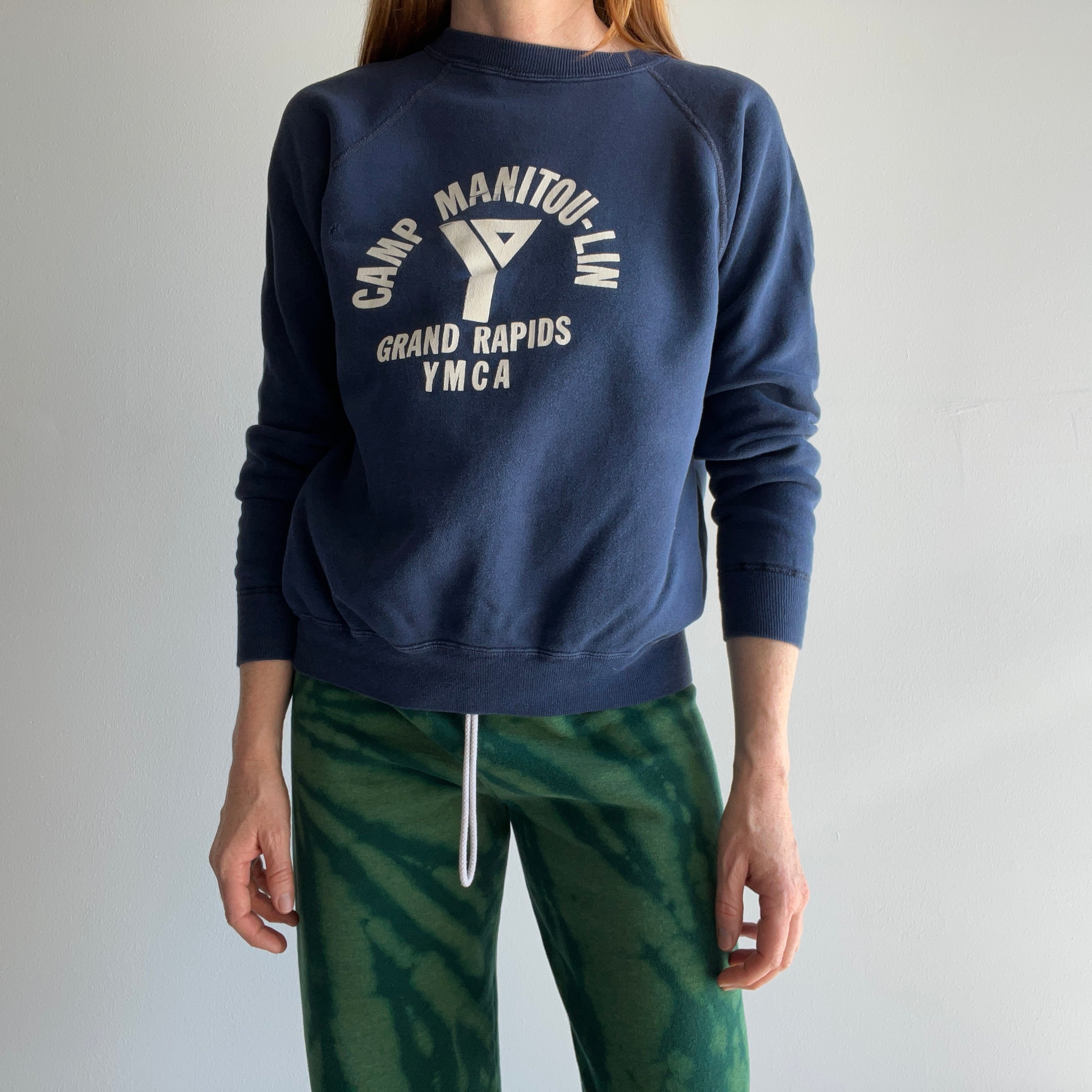 1970 Camp Manitou-Lin Grand Rapids YMCA - Mended Cotton Sweatshirt - Collectible