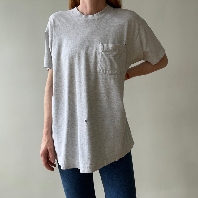 1990s Blank Grey Pocket T Shirt