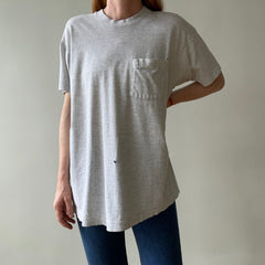 1990s Blank Grey Pocket T Shirt