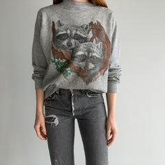 1980s Trash Can Pandas Sweatshirt - Awwwwwww