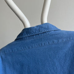 1980s L.L.Bean Soft Dusty Blue Cotton Flannel