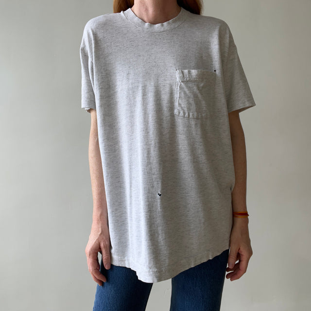 1990s Blank Grey Pocket T Shirt