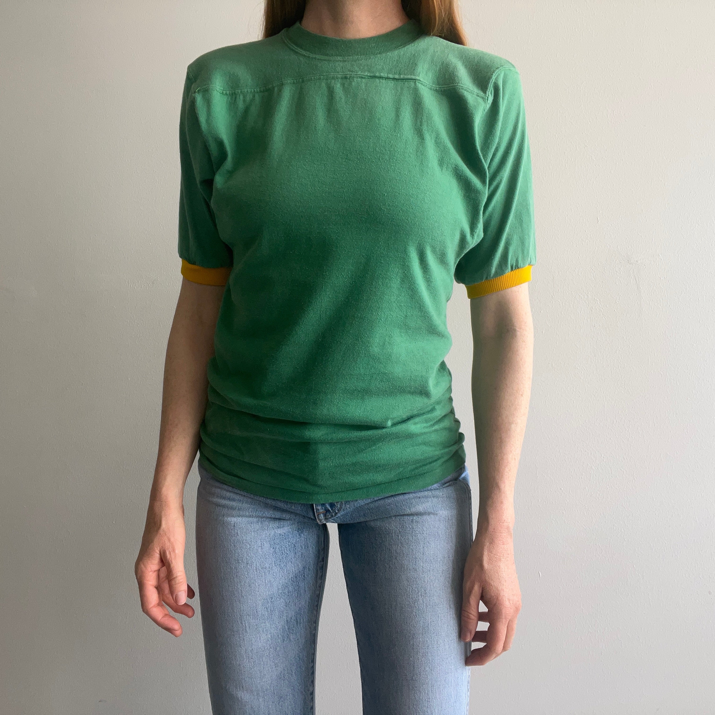 1970s Football Ring Tee with No 9 On the Backside