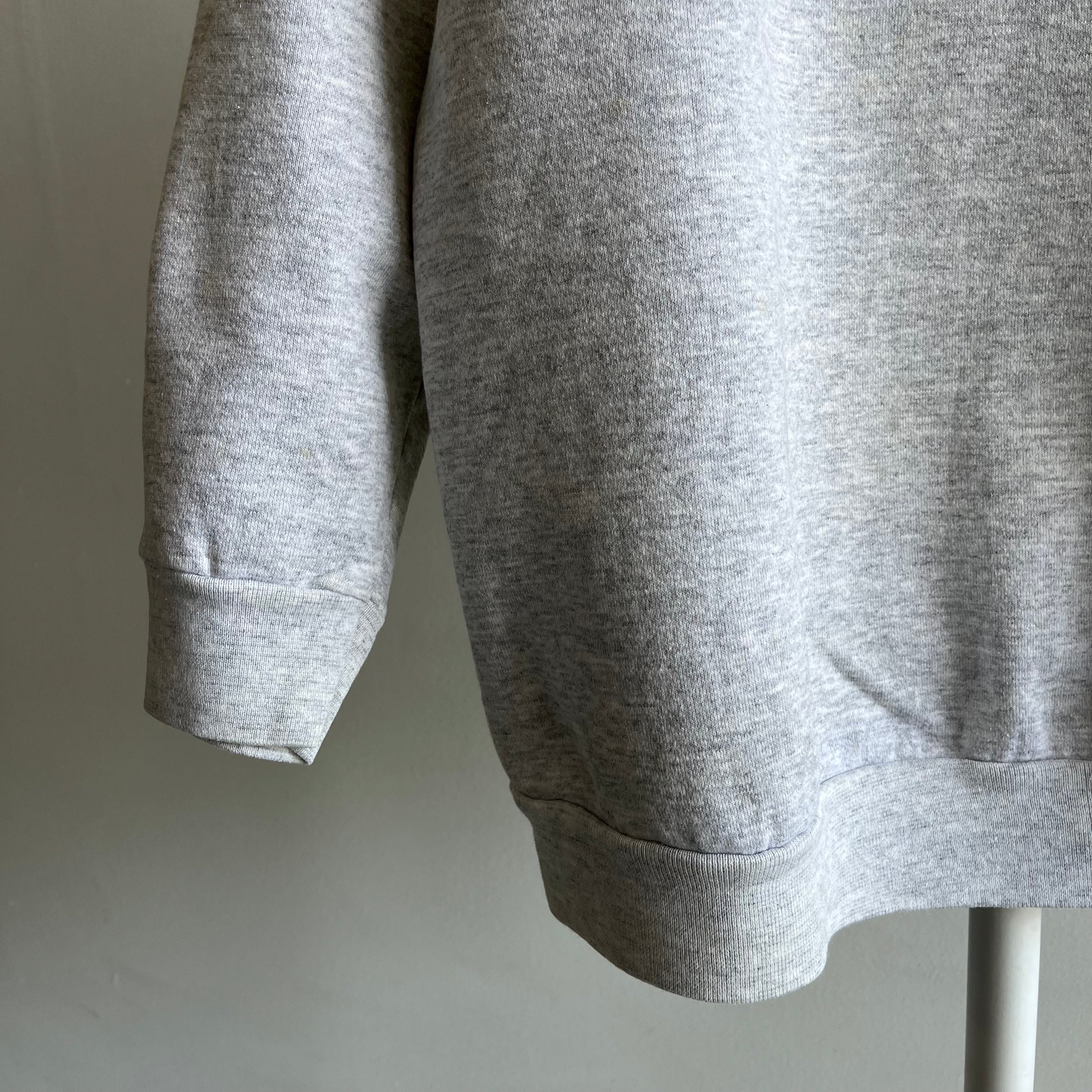 1980s Lighter Blank Gray FOTL Sweatshirt with Good Arms