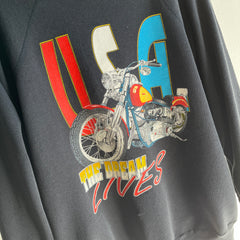 1980s USA The Dream Lives Motorcycle Sweatshirt