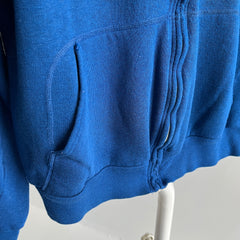 1980s Royal Blue Zip Up Hoodie with Rad Pockets