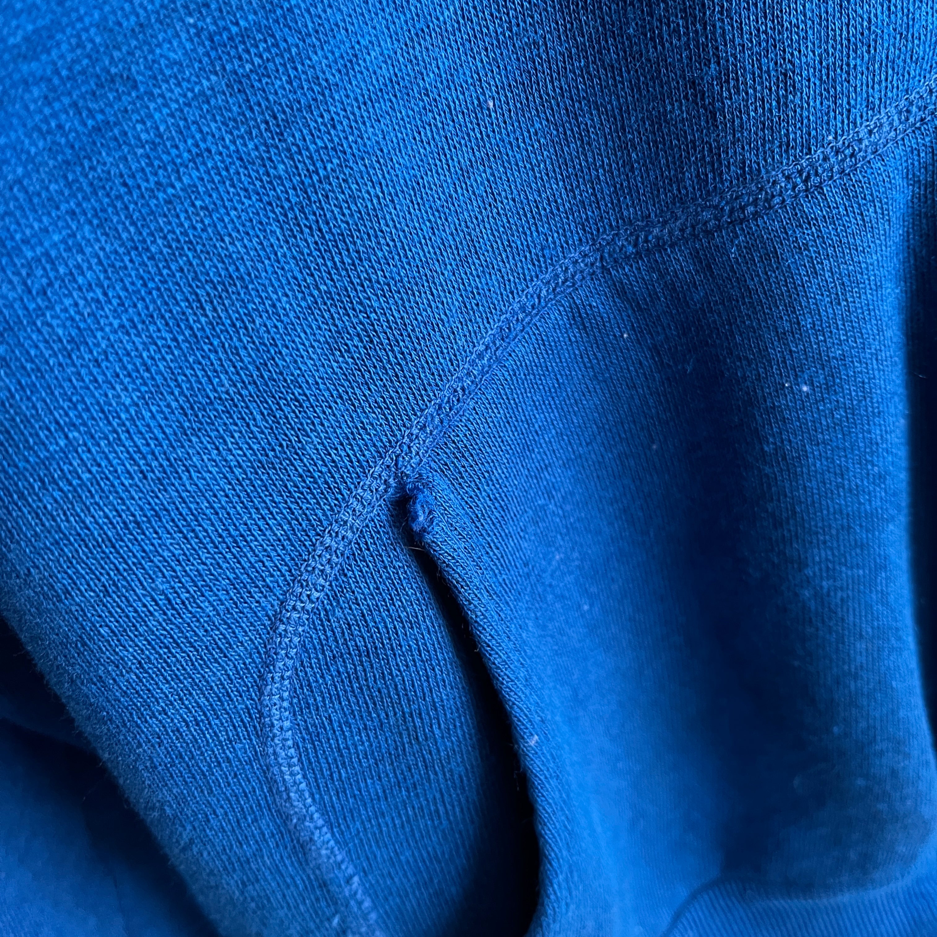 1980s Royal Blue Zip Up Hoodie with Rad Pockets