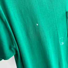 1990/2000s Paint Stained Kelly Green Selvedge Pocket T-Shirt by FOTL