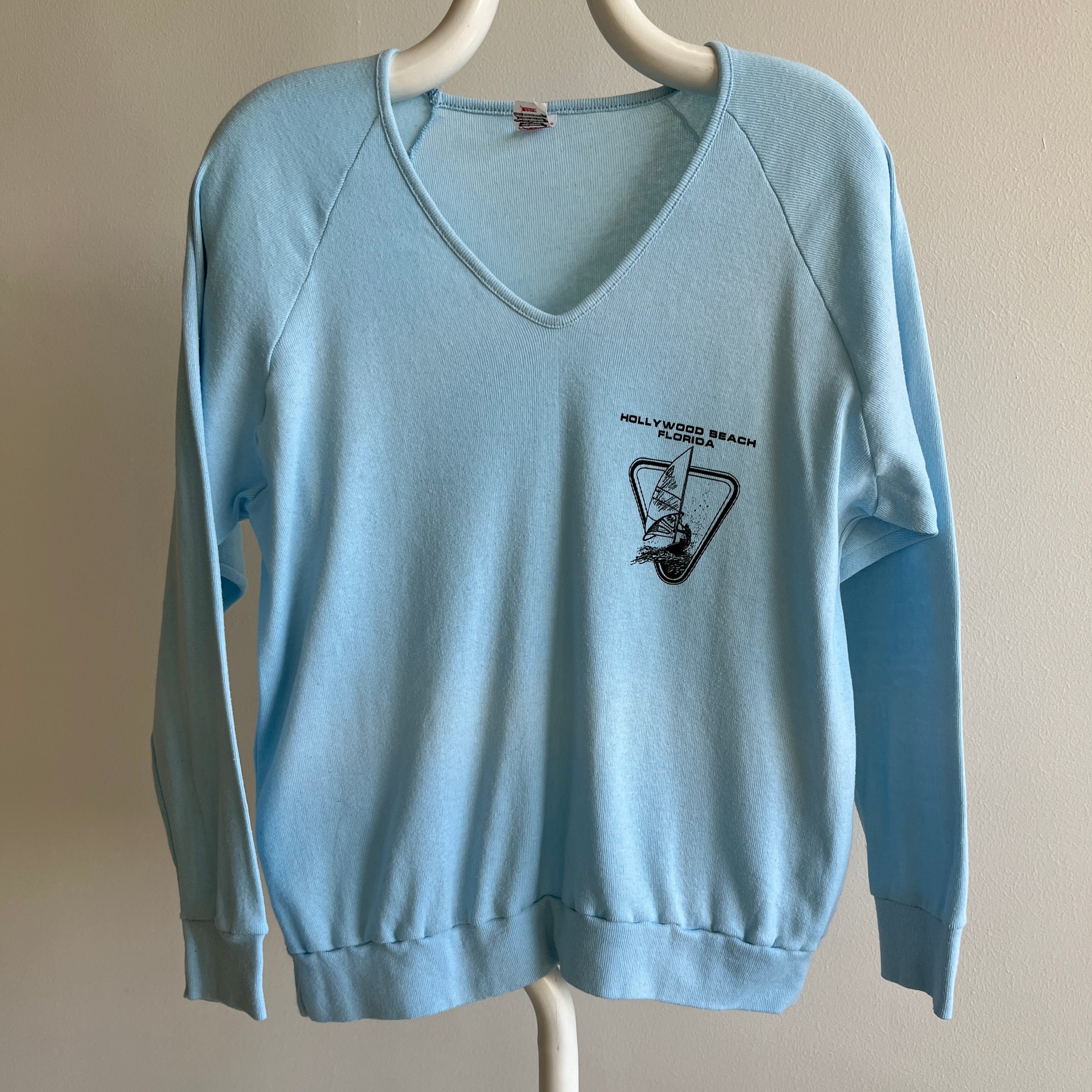 1970s Hollywood Beach, Florida Lightweight V-Neck Sweater