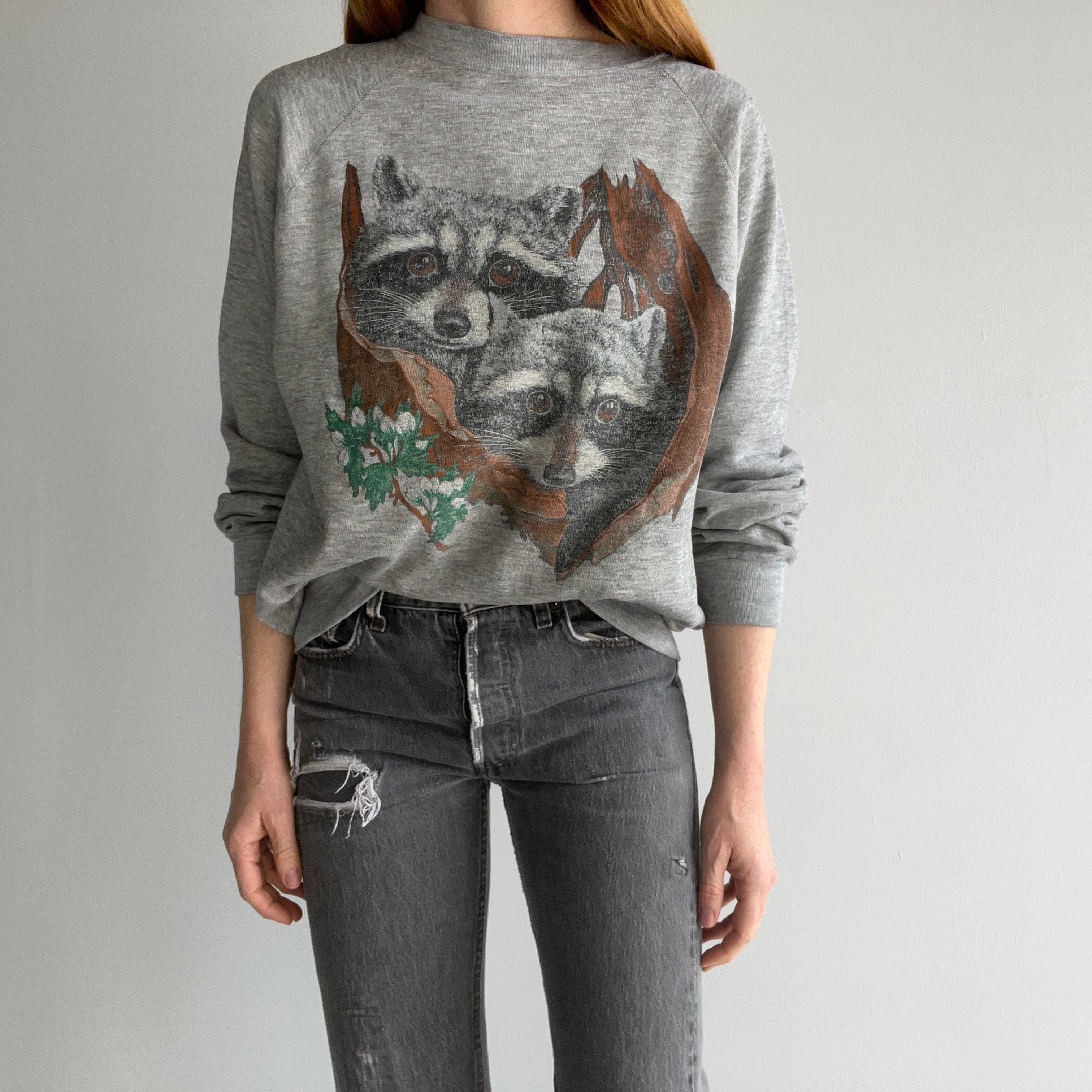 1980s Trash Can Pandas Sweatshirt - Awwwwwww