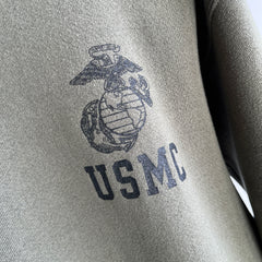 1990s USMC Sweatshirt with Stenciled Name on The Backside