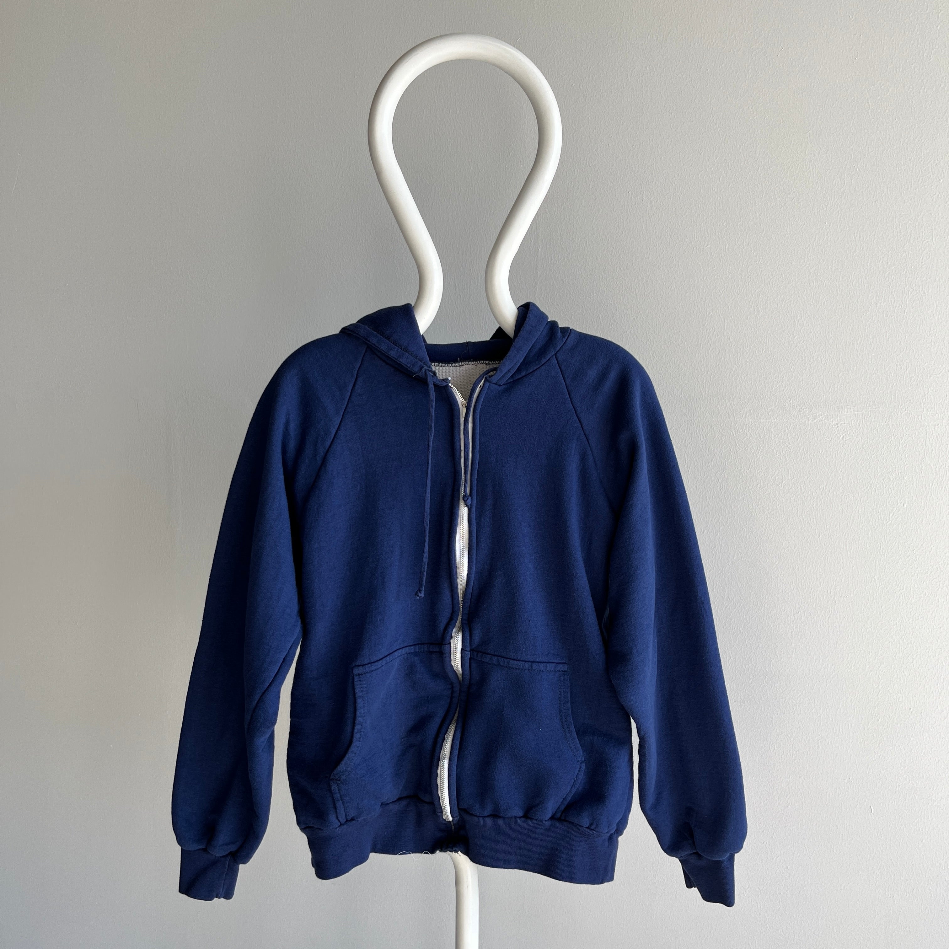 1970s Navy Insulated Zip Up Hoodie - THIS IS A WINNER