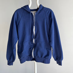 1970s Navy Insulated Zip Up Hoodie - THIS IS A WINNER