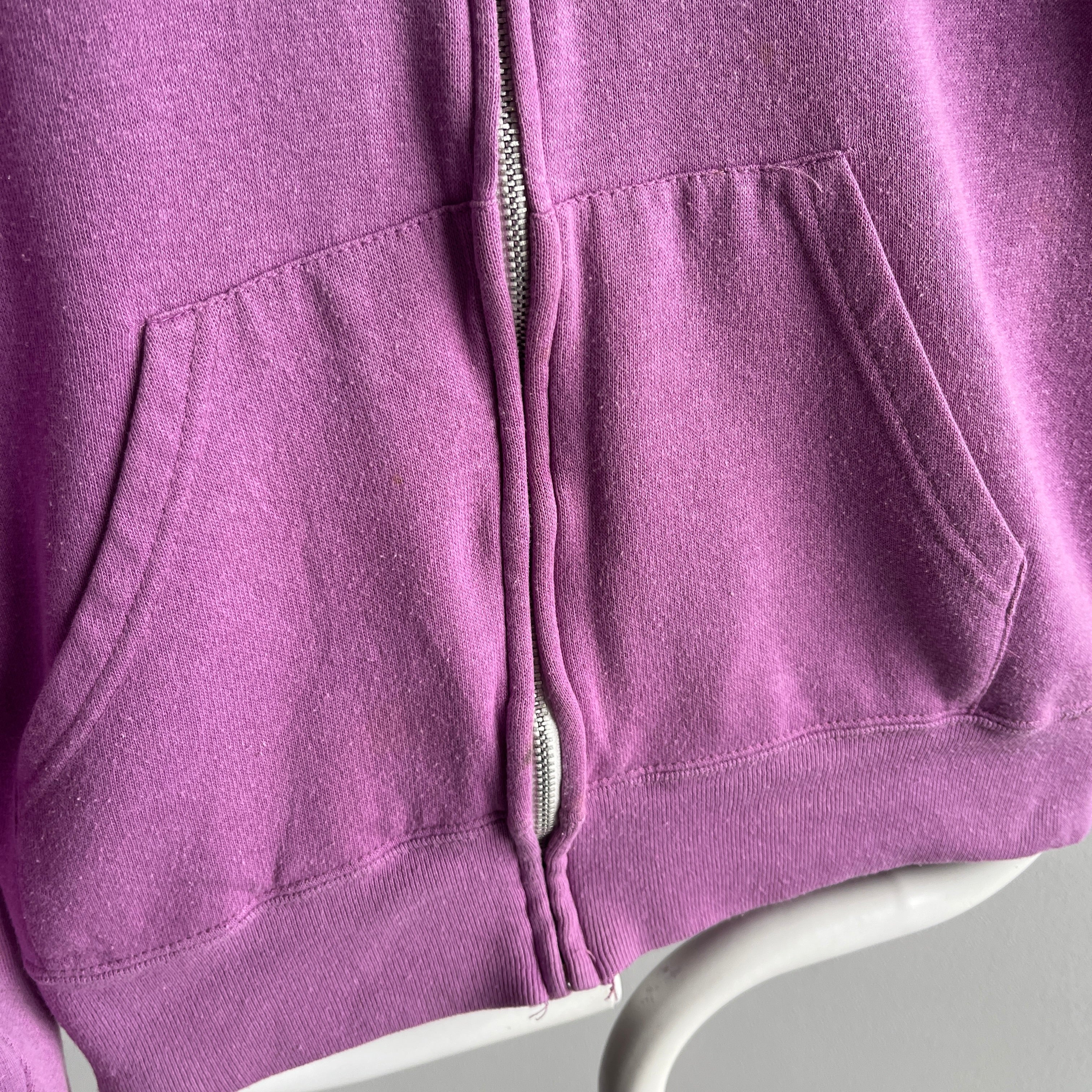 1980s Lavender Zip Up Hoodie