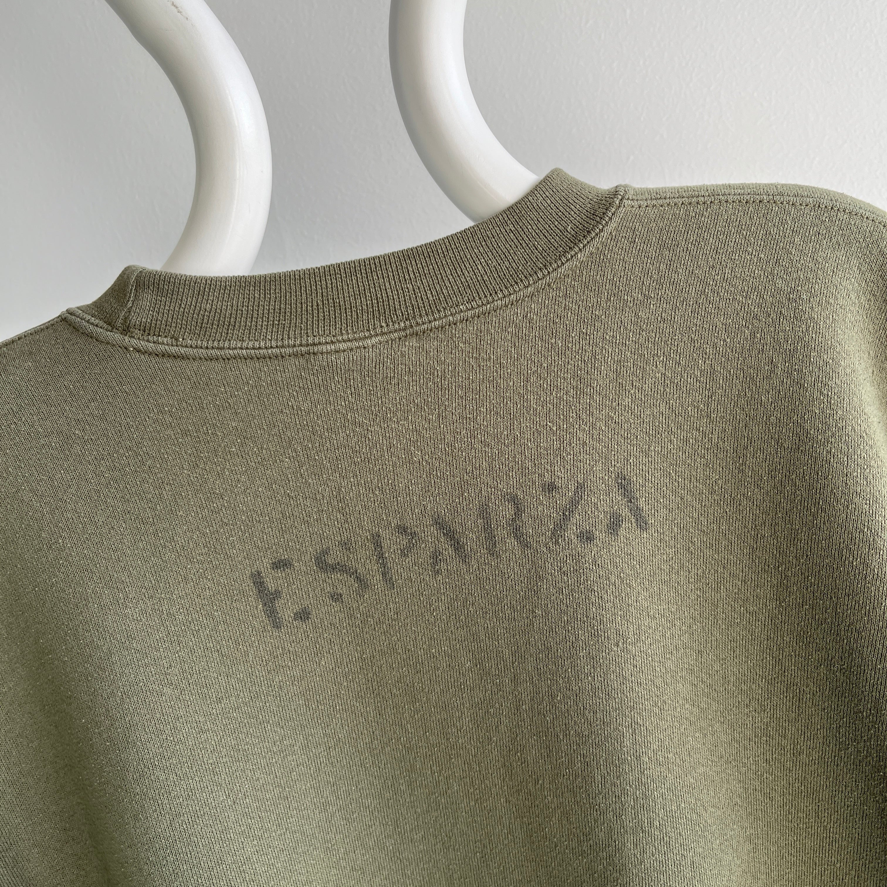 1990s USMC Sweatshirt with Stenciled Name on The Backside