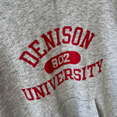 1980s Thinned Out and Slouchy Denison University Champion Brand Hoodie