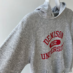 1980s Thinned Out and Slouchy Denison University Champion Brand Hoodie