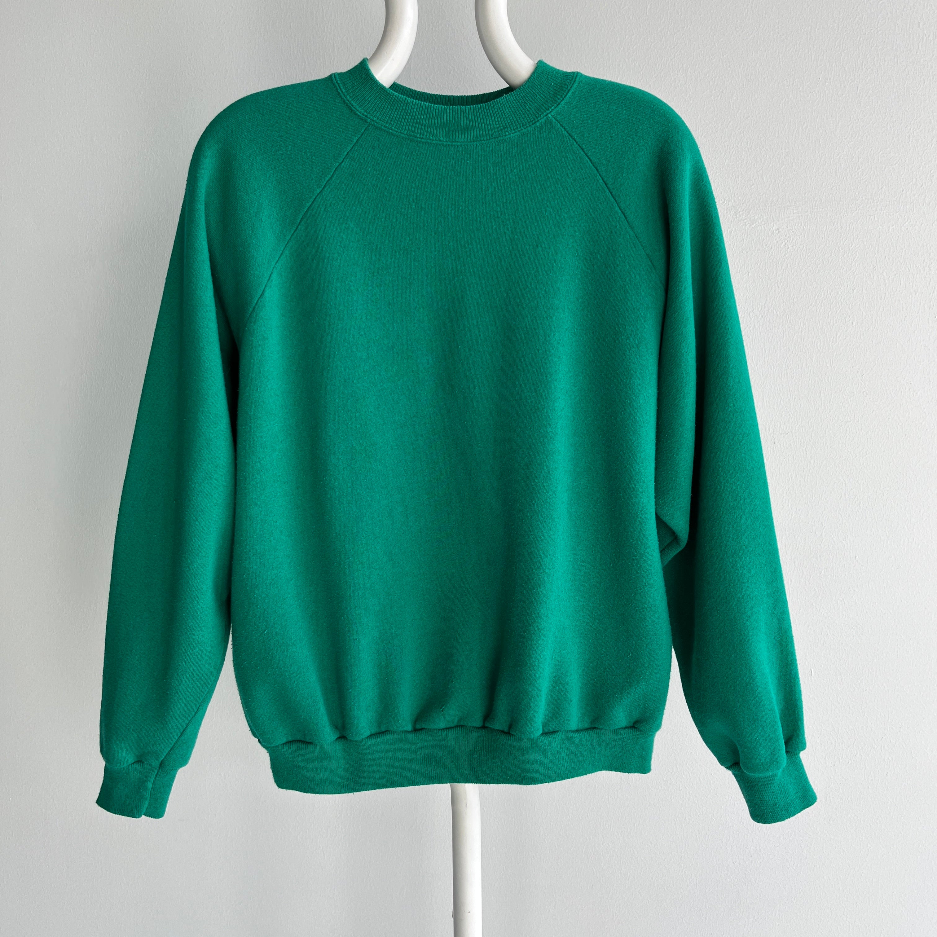 1990s HHW Blank Green Raglan Sweatshirt