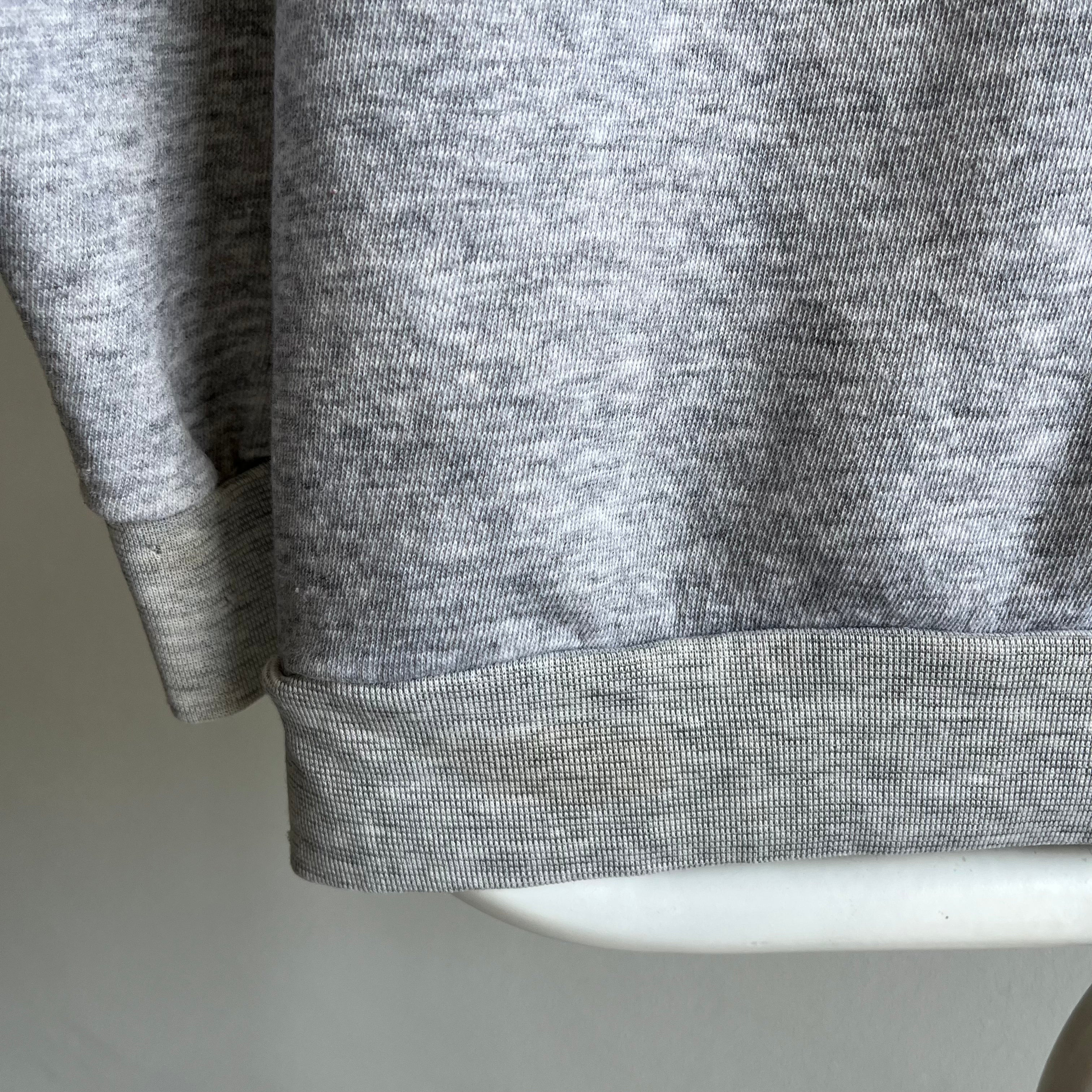 1980s Cut Neck Blank Gray Raglan by Action