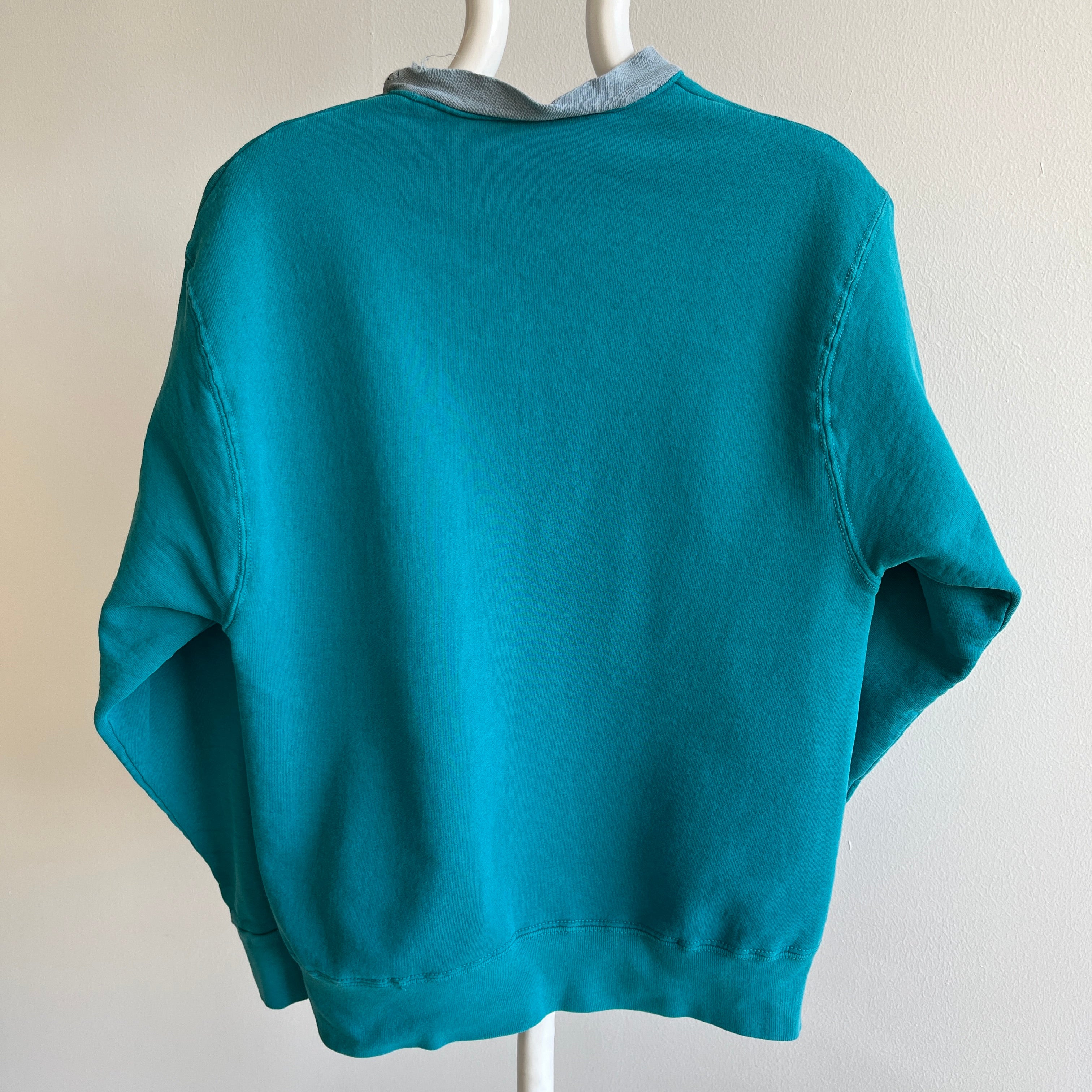 1980s Cotton Heavyweight Sweatshirt with a Completely Thrashed Collar