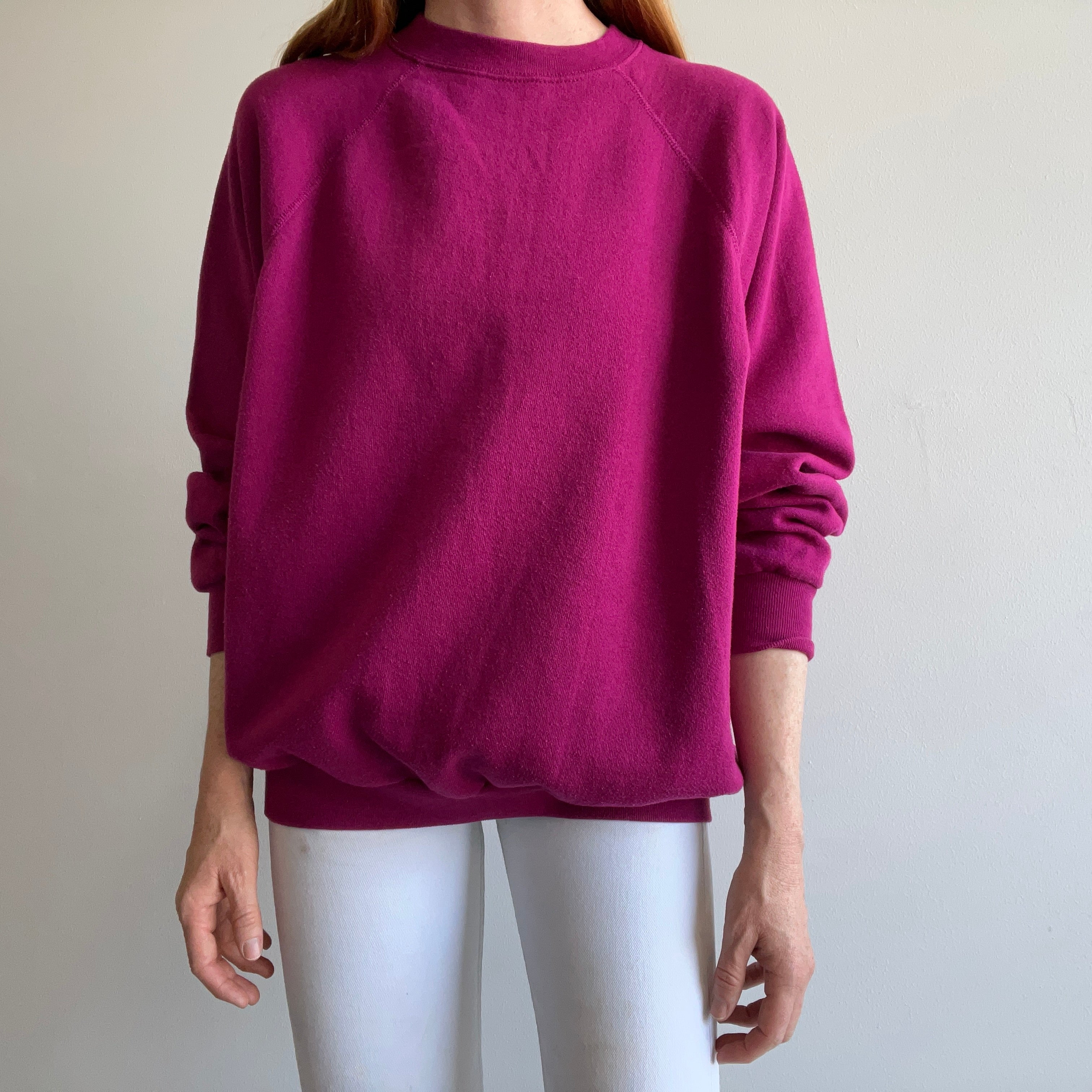 1990s Magenta Pink Raglan by Tultex