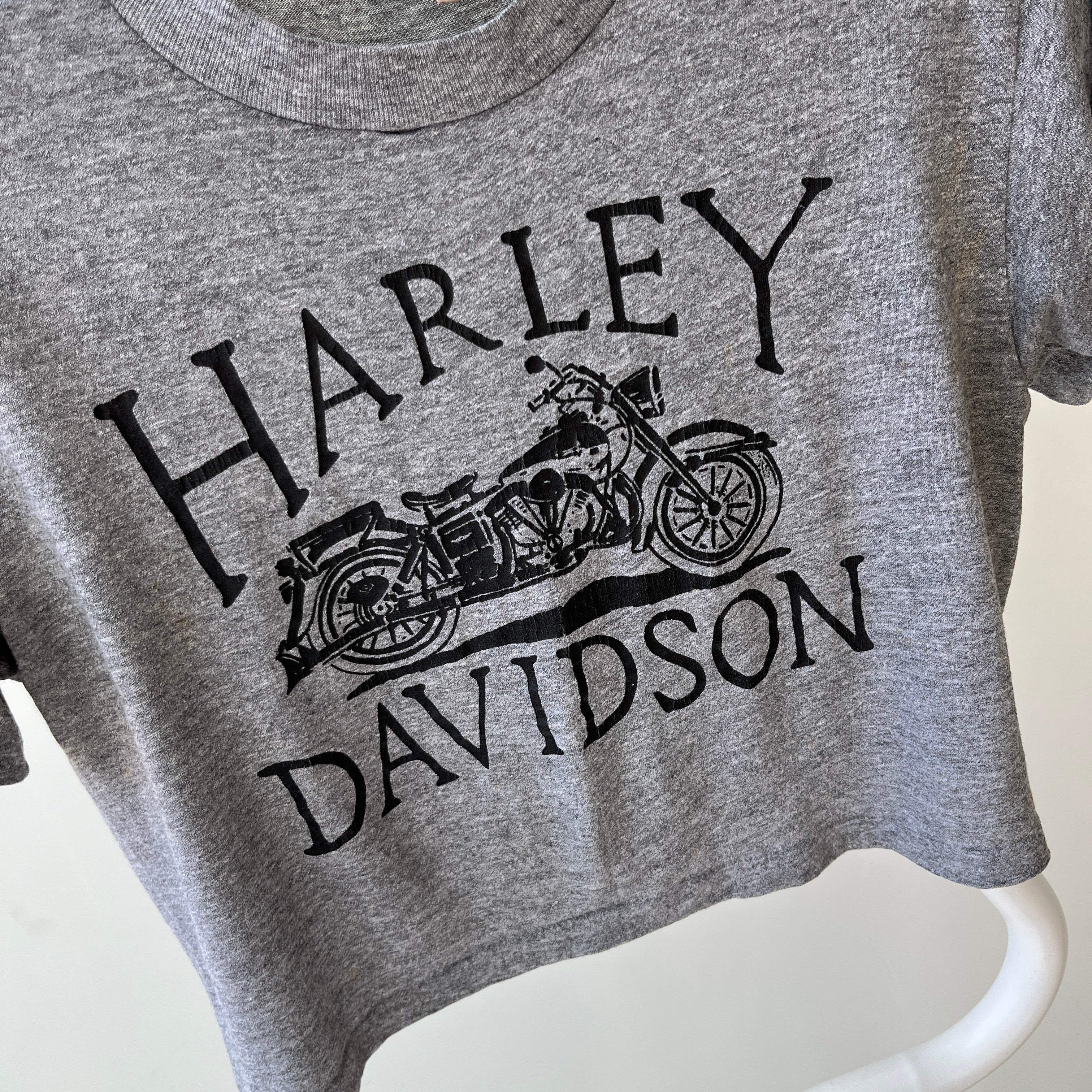 1980s (Early) Highly Collectible Harley Crop Top (No Area Code on the Backside IYKYK) on a Lightening Bolt Tag - WOWZA