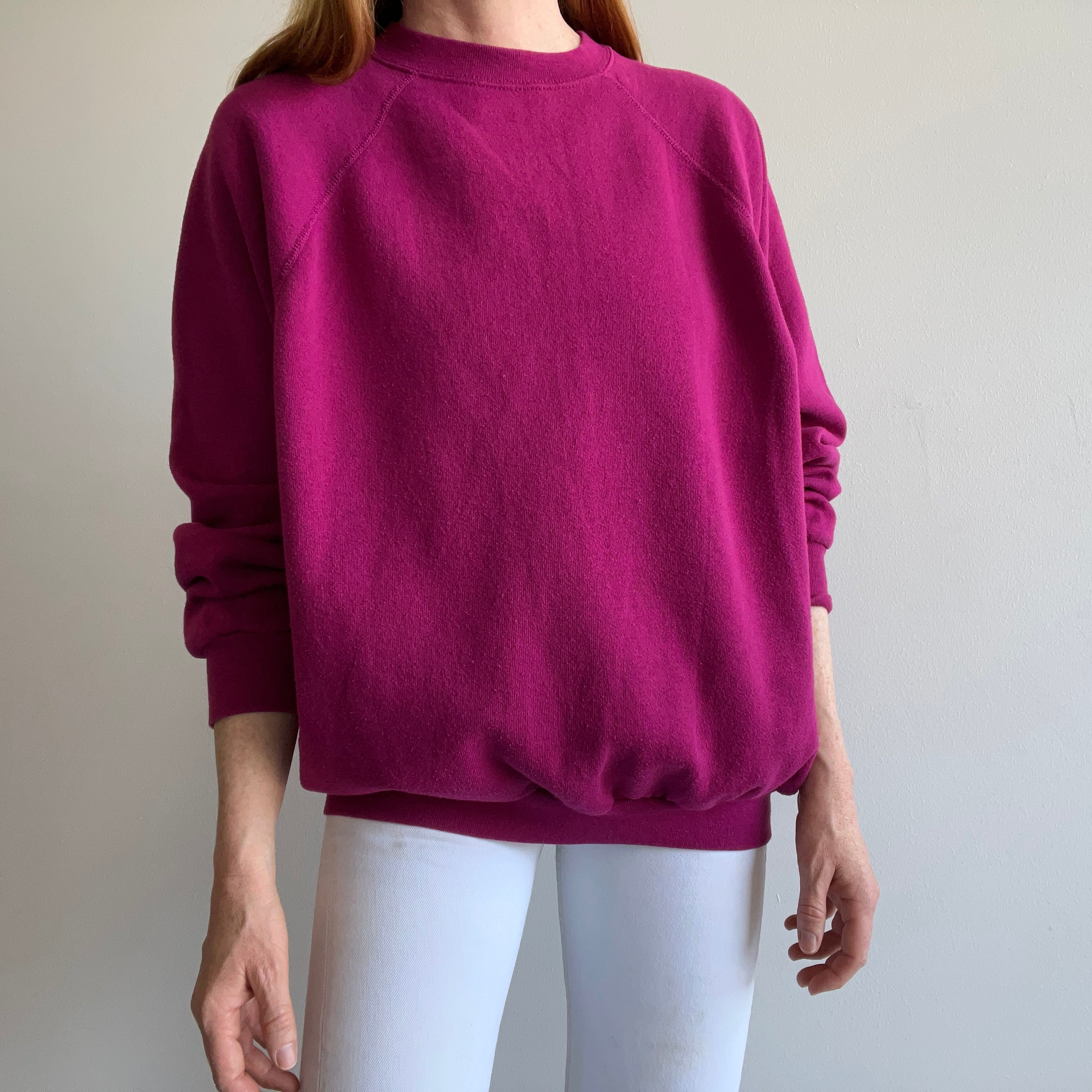 1990s Magenta Pink Raglan by Tultex