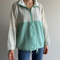 1980/90s Color Block Zip Up Mock Neck - WOW