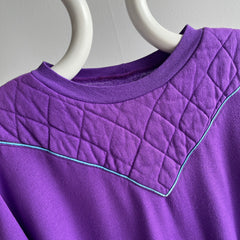 1980s Very 80s Semi Quilted Slouchy Drop Pit Sweatshirt