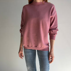 1980s Faded Elementary School Eraser Pink Sweatshirt - Great Neck