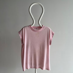 1970/80s Super Thin Super Pale Pink Super Stained Muscle Tank - This is Super