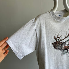 1991 Elk? Montana Pinstripe/Heather Gray Graphic T-Shirt