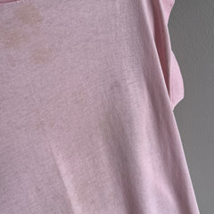 1970/80s Super Thin Super Pale Pink Super Stained Muscle Tank - This is Super