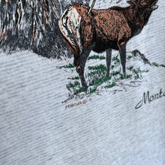 1991 Elk? Montana Pinstripe/Heather Gray Graphic T-Shirt