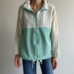 1980/90s Color Block Zip Up Mock Neck - WOW