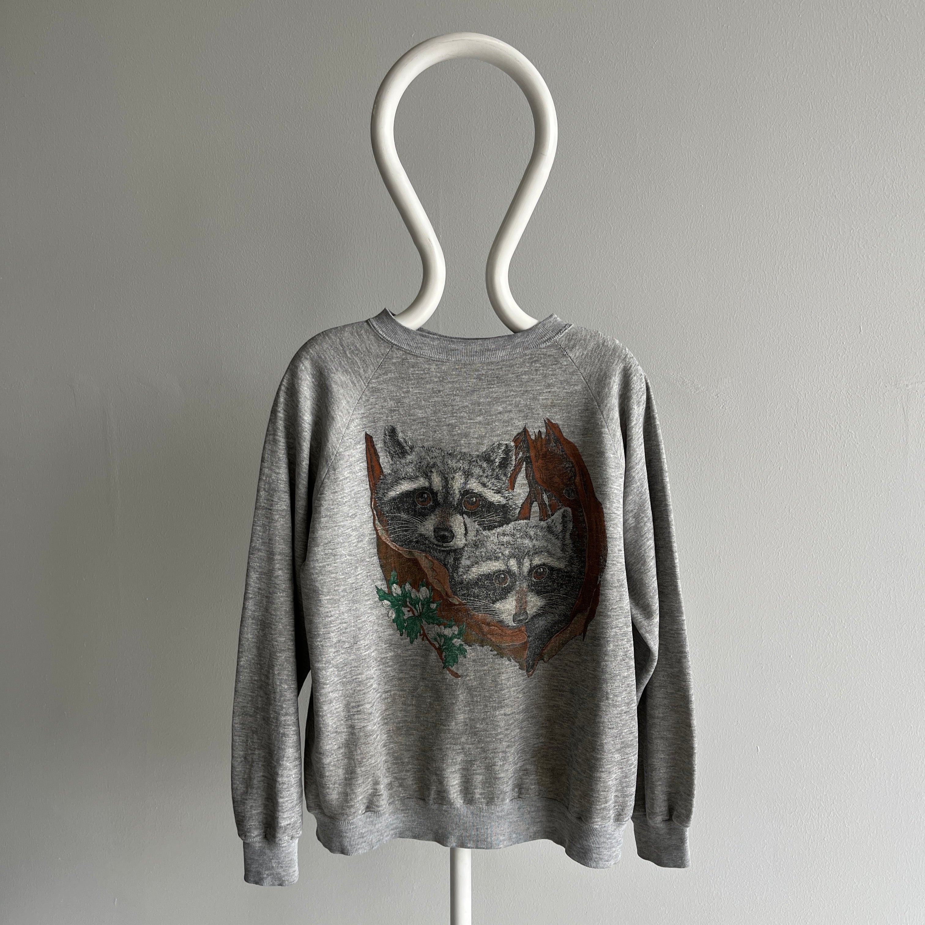 1980s Trash Can Pandas Sweatshirt - Awwwwwww