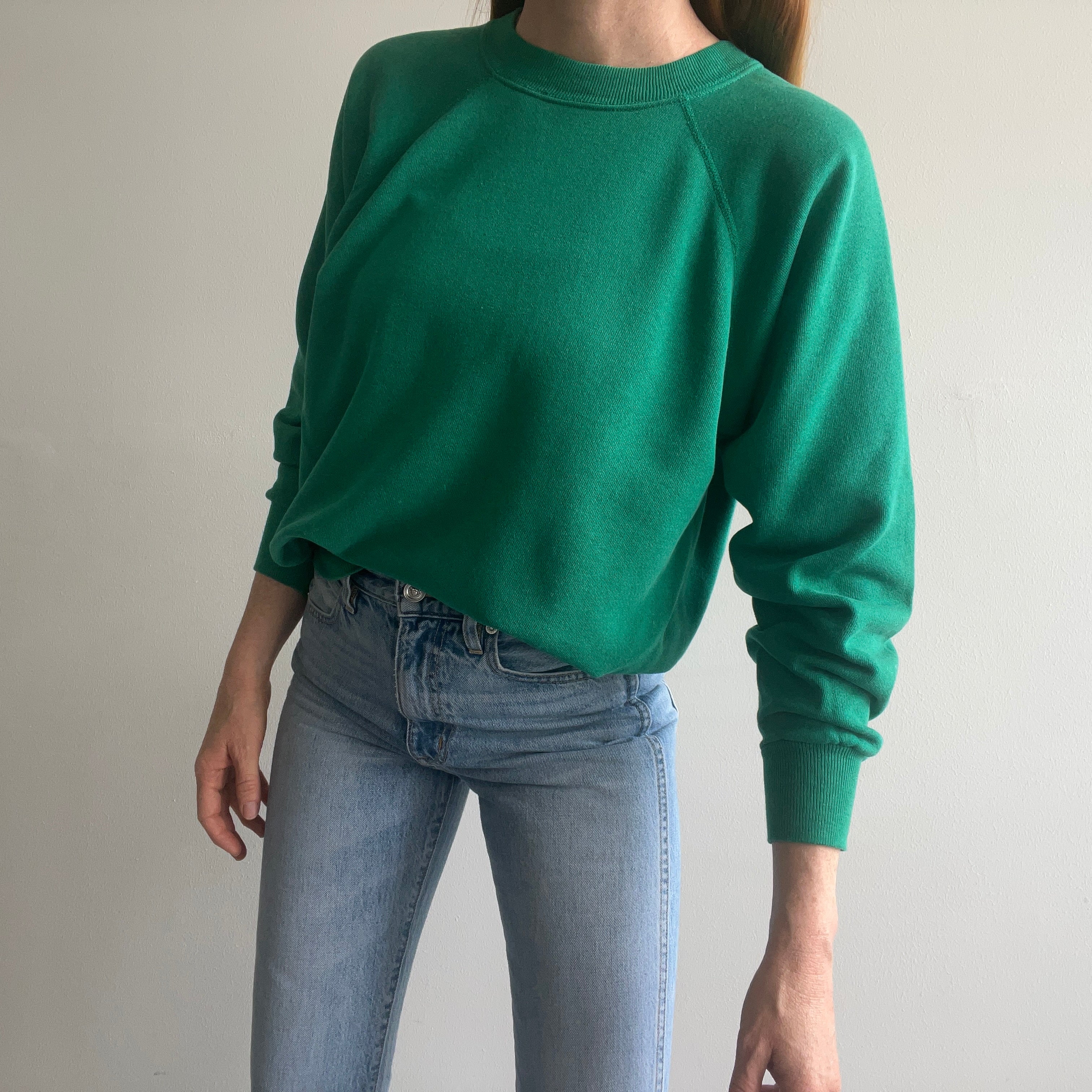 1980s Sun Faded Green Sweatshirt by Pannill (IYKYK)