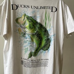 1980s Ducks Unlimited Pocket T Shirt - Giant Fish on The Backside