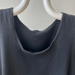 1990s Blank Black Tank Top - XXL