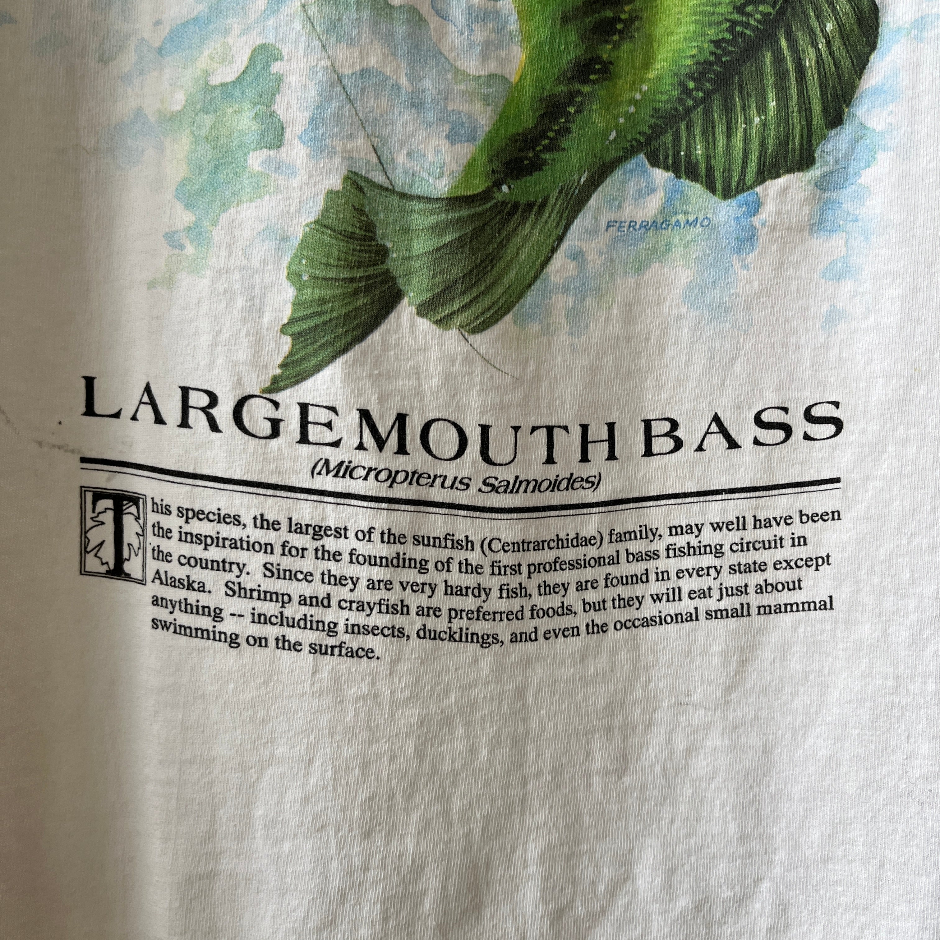 1980s Ducks Unlimited Pocket T Shirt - Giant Fish on The Backside