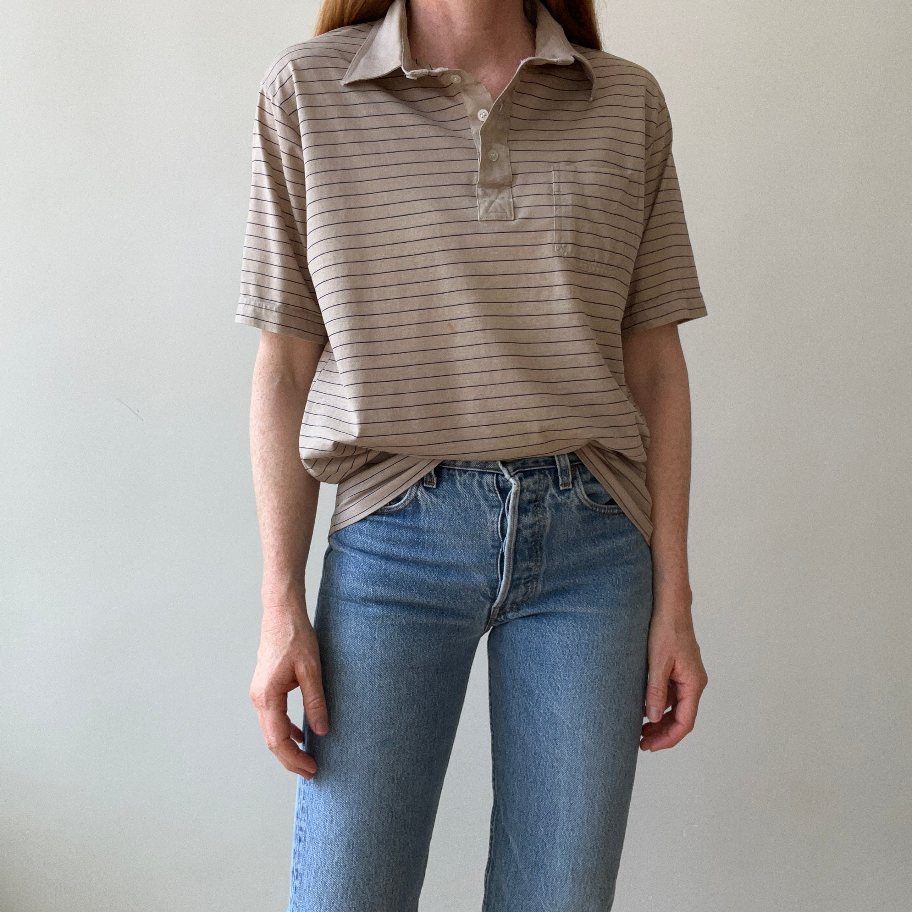 1970s/80s Striped Polo Style T-Shirt