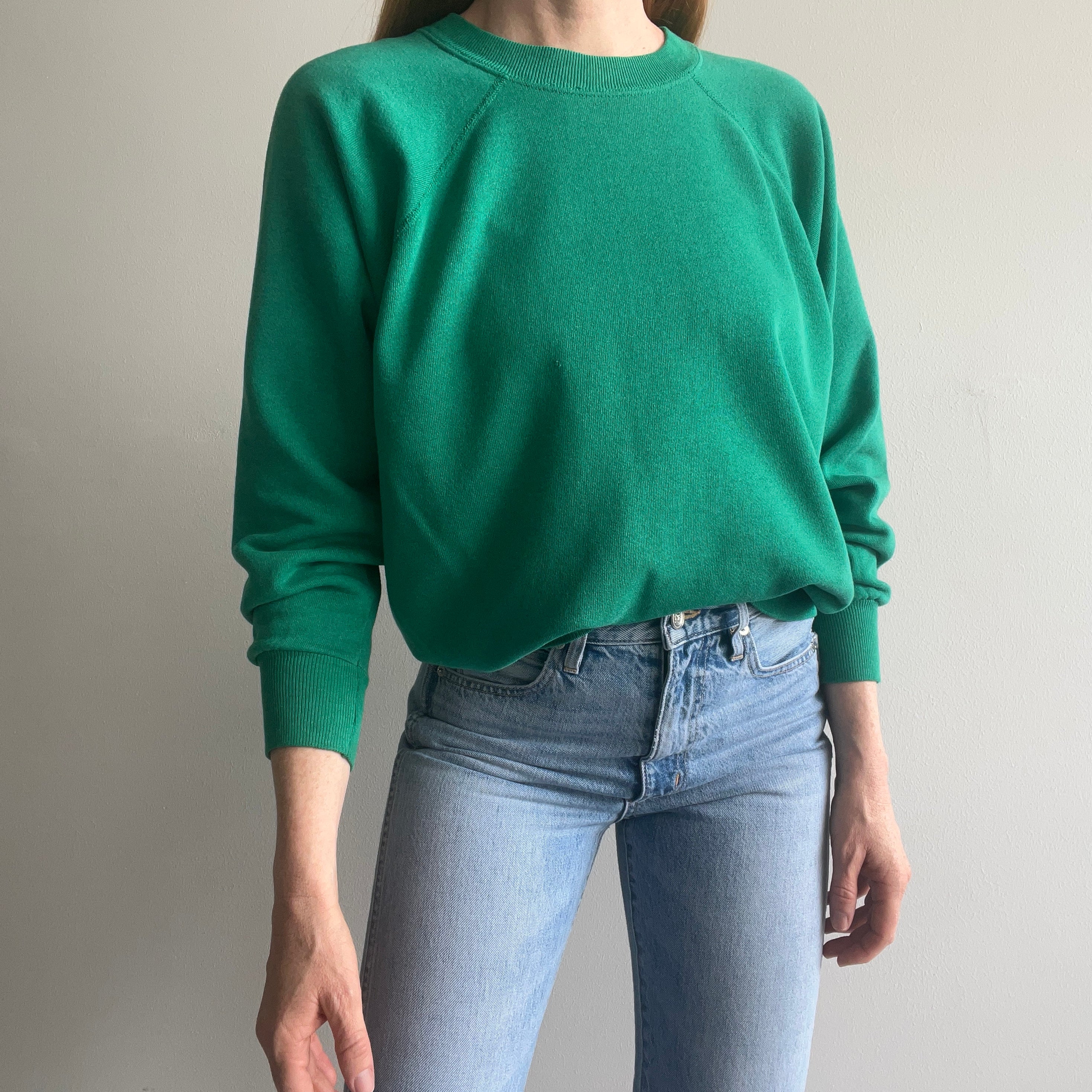 1980s Sun Faded Green Sweatshirt by Pannill (IYKYK)