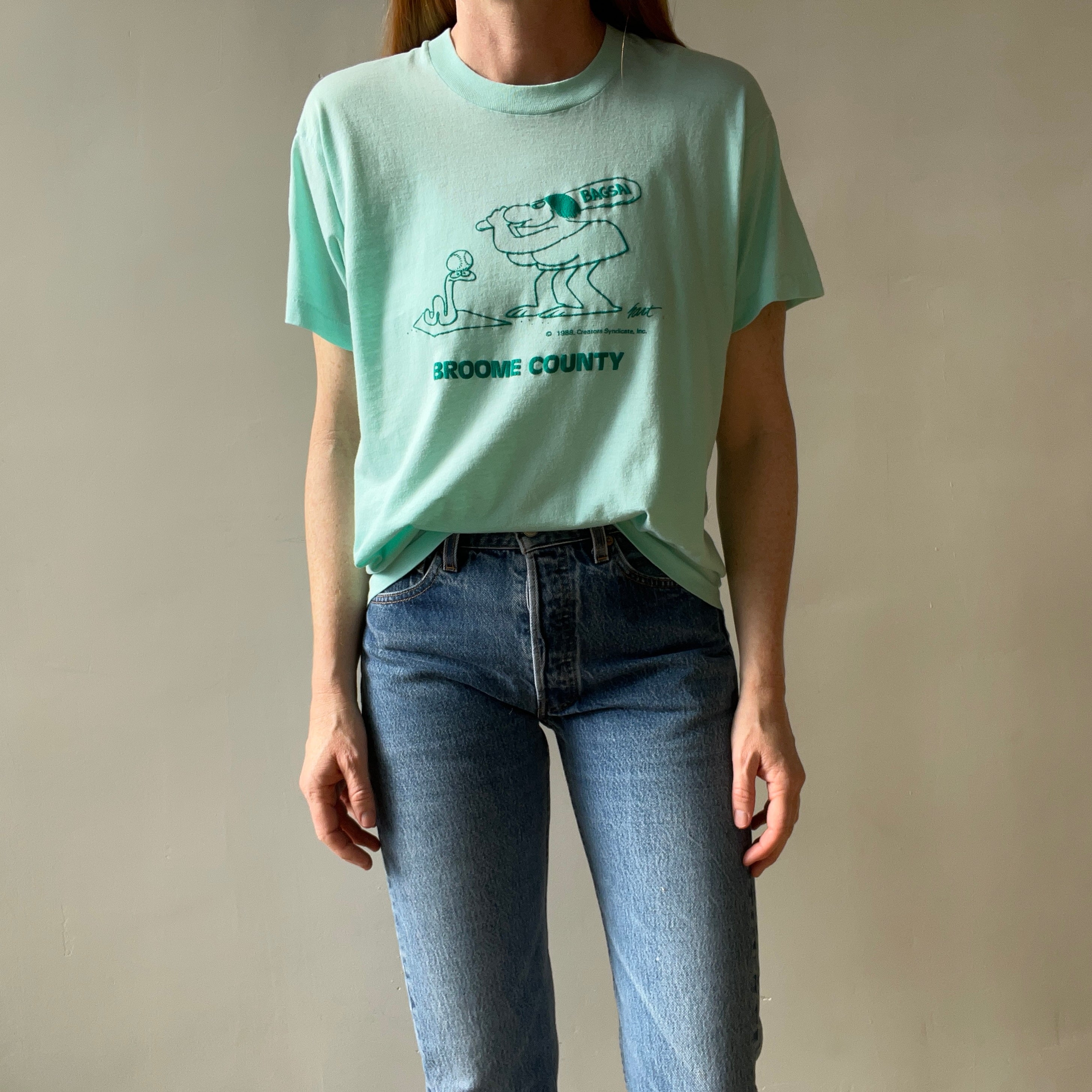 1988 BAGSAI Broome County Softball T Shirt