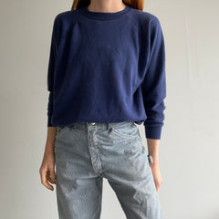 1980s Blank Navy Raglan - Classic