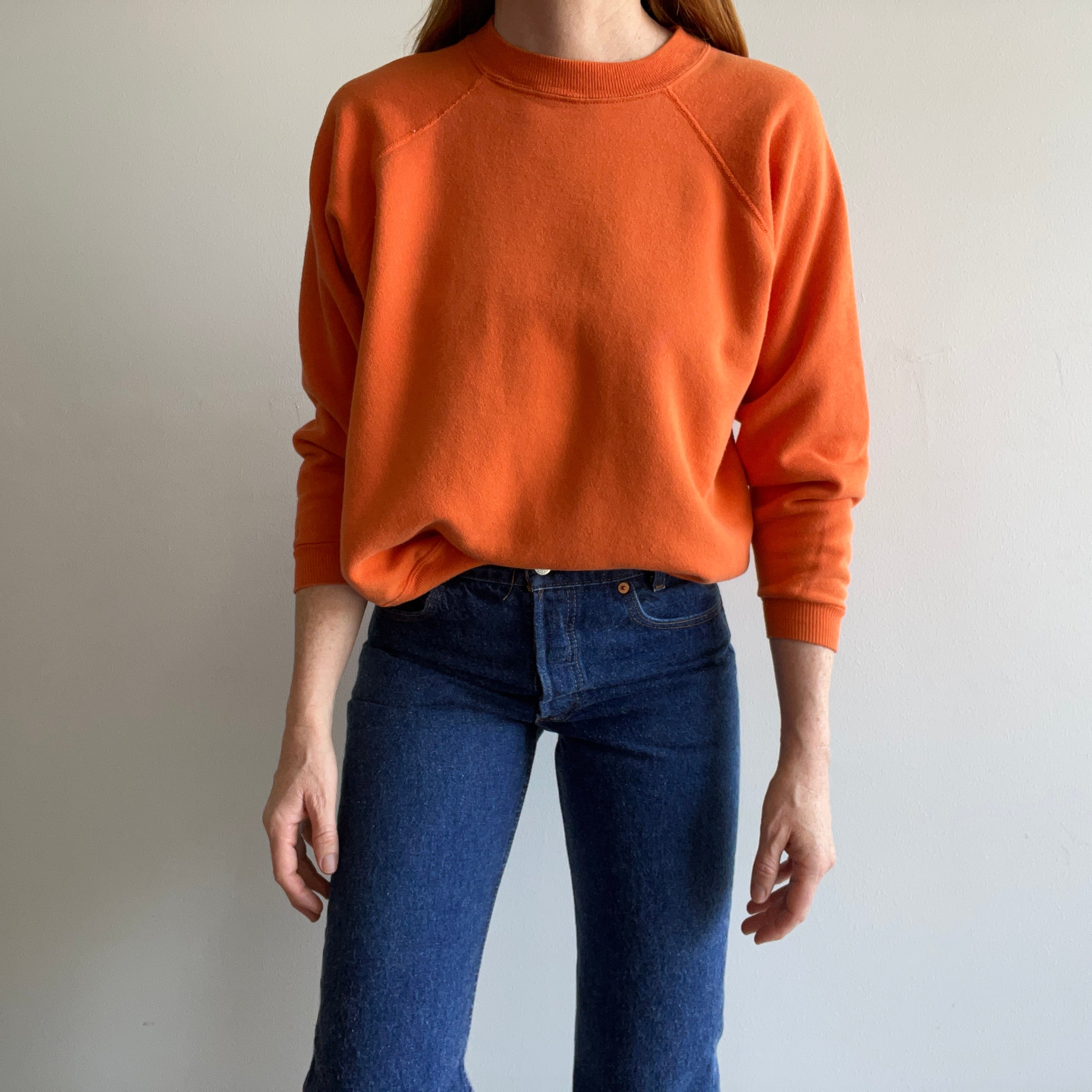 1980s HHW Blank Orange Sweatshirt