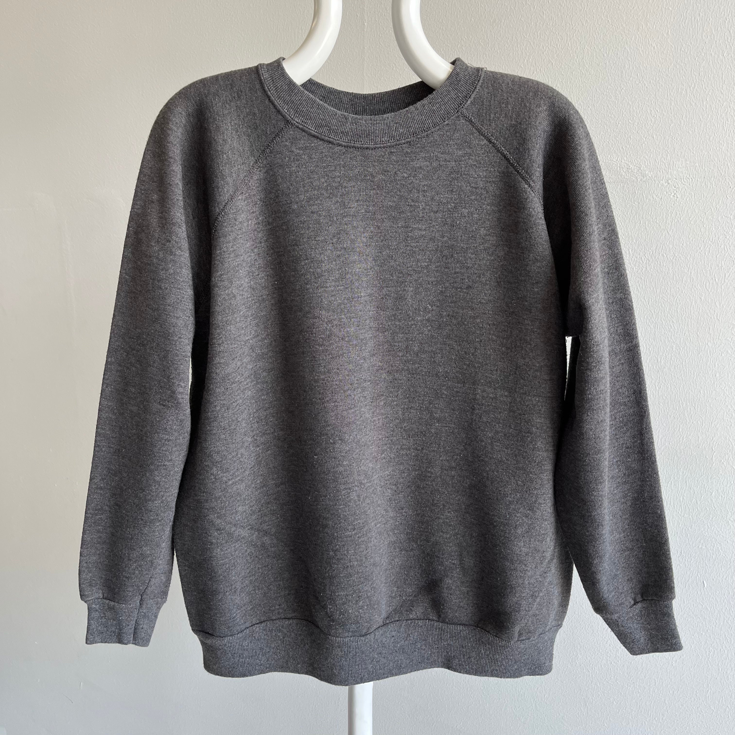 1980s Deep Gray Blank Sweatshirt - So Good!