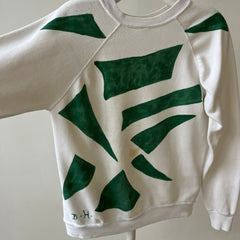 1970s Green Abstract DIY Art Raglan Sweatshirt
