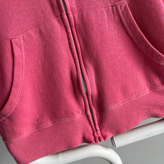 1980s Bubble gum Pink Zip Up Hoodie - Smaller Size