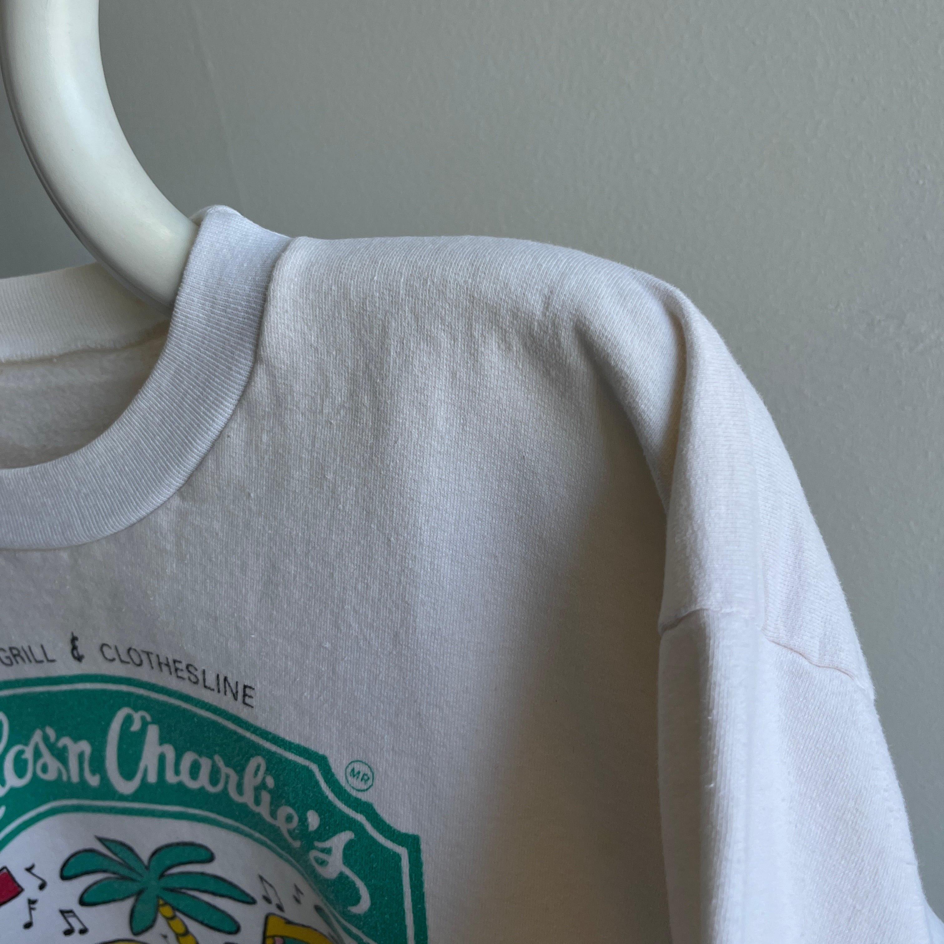 1980/90s Cotton Carlos n Charlie's Bar and Grill and Clothesline Sweatshirt